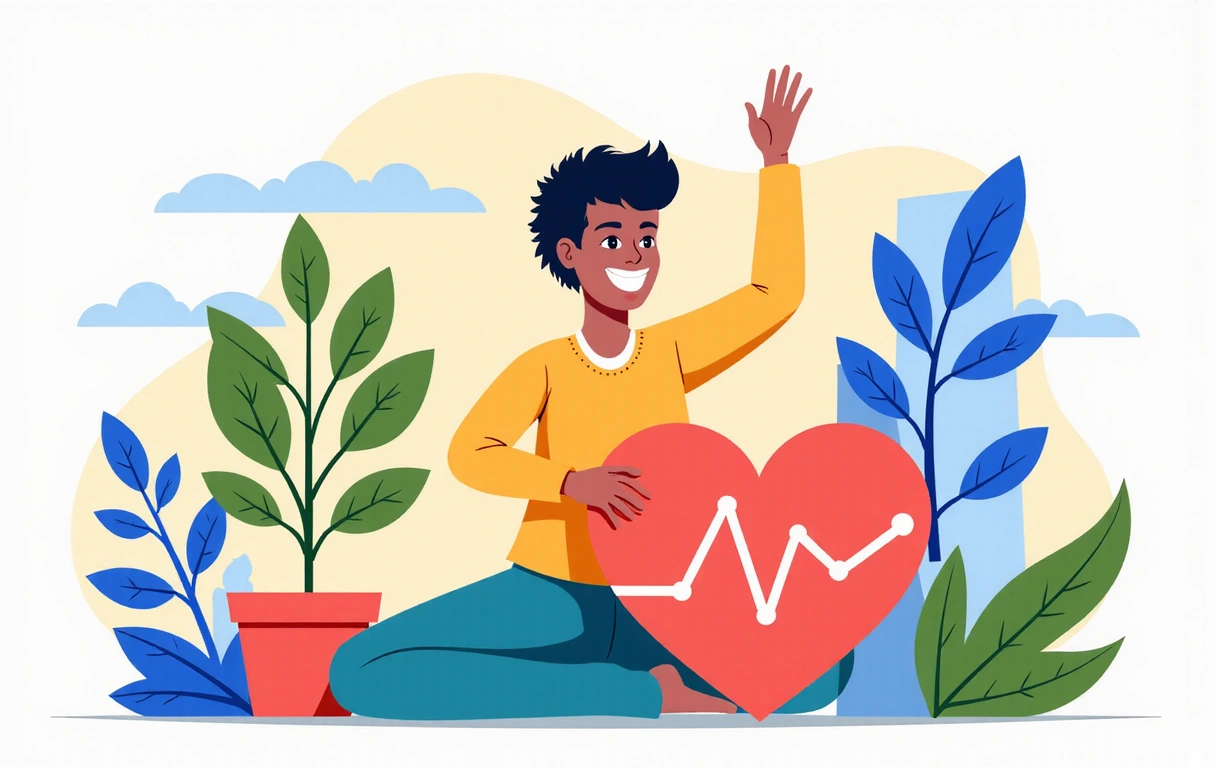 Wizualizacja inwestycji w zdrowie, symbolizująca wzrost i dobre samopoczucie dzięki zdrowemu odżywianiu i aktywności fizycznej.